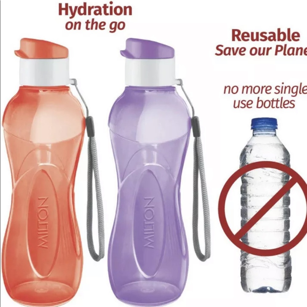 Milton I go Flip 350 BPA Free Plastic Bottles
